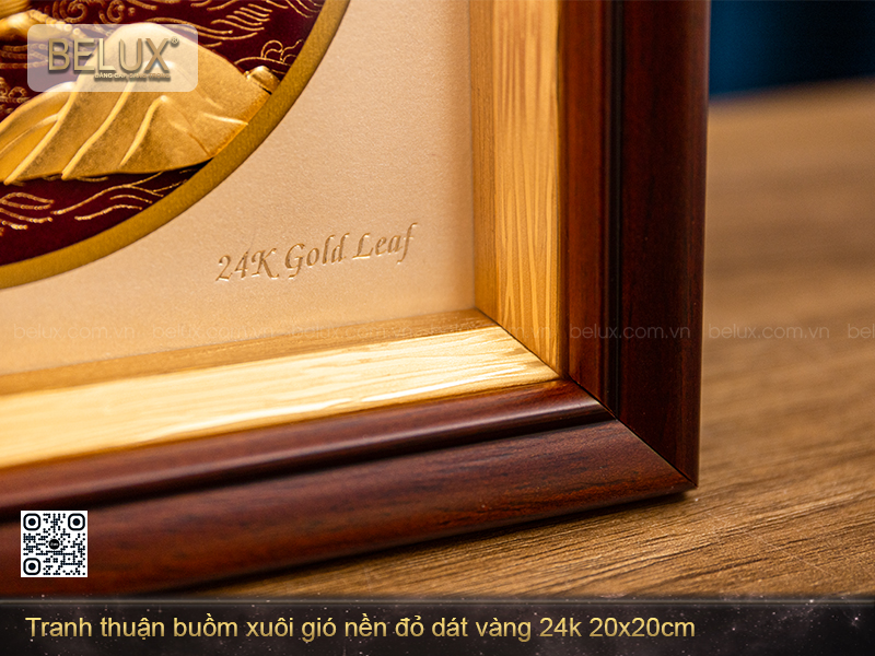Tranh Thuyền Vàng Khải Hoàn  dát vàng 24k kt 20x20cm&nbsp;